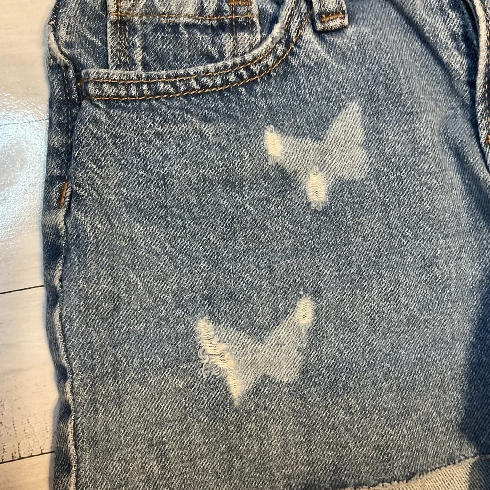 Denim Butterfly Print girls Shorts blue jeans